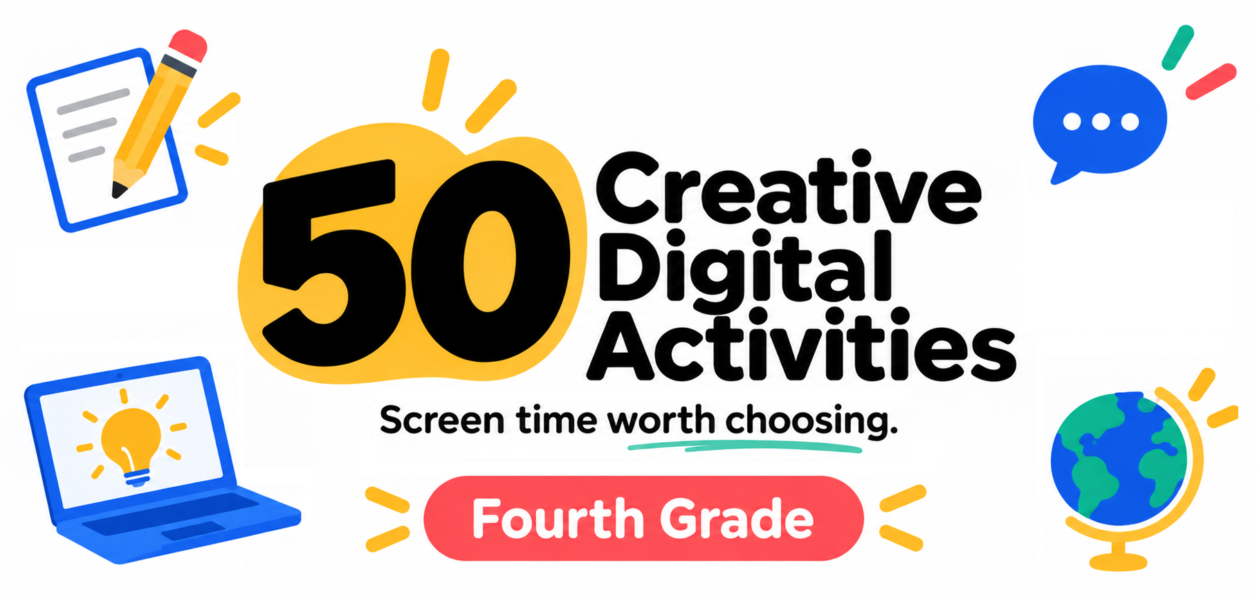 graphic image that states 50 ideas for fourth grade